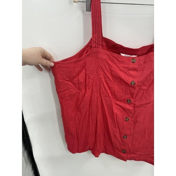 Market & Spruce Top Women 2X Red Button Front Wide Strap Picnic Tank NEW Beach - Picture 7 of 9